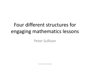 Four Structures for Maths Lessons