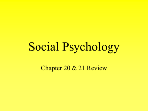 Social Psychology Flash Cards