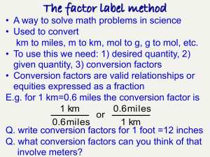 PowerPoint - The Factor Label Method and Conversion Factors