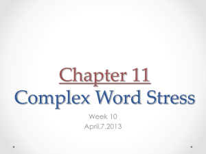 Chapter 11 Complex Word Stress