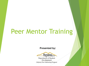 Peer Mentor Training - Kennesaw State University