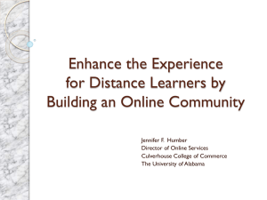 Using Technology to Build an Online Community in Distance Advising