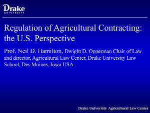 Regulation of Agricultural Contracting: The U.S. Perspective