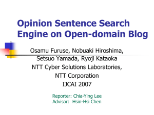 Opinion Sentence Search Engine on Open