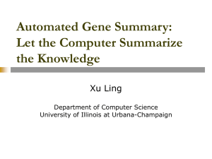 Automated Gene Summary - BeeSpace