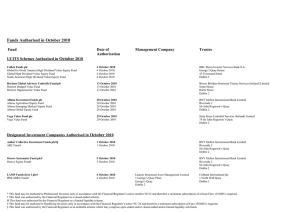 October 2010 - Collective Investment Schemes Monthly Statistics