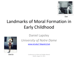 Landmarks of moral formation in early childhood. Keynote address