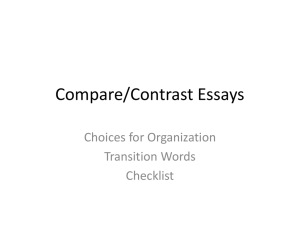 Compare/Contrast Essays