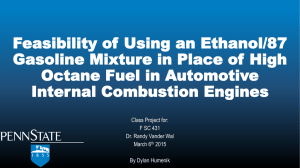 Feasibility of Using an Ethanol/87 Gasoline Mixture