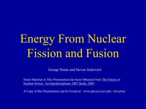 Energy From Nuclear Fission and Fusion (powerpoint)