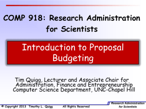 Introduction to Proposal Budgeting