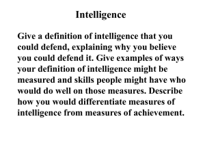 Intelligence: Overview & Psychometric Approach