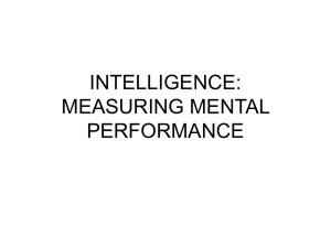 intelligence: measuring mental performance