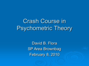 Dr. Dave Flora's Talk on Psychometric Theory