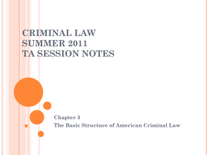 Criminal Law Summer 2011 TA Session Notes