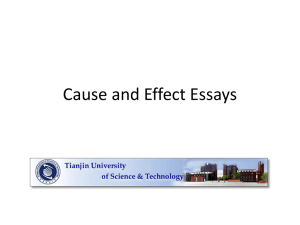 Cause and Effect Essays Samples and Rubric