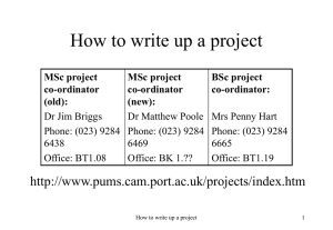 How to write up a project