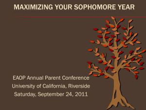 Maximizing Your Sophomore Year - Gear Up