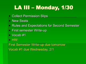 LA III – Wednesday, 2/1