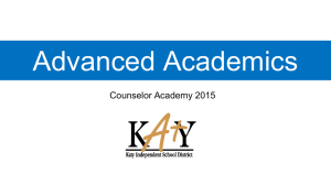 2015 Counselor Presentation - Katy Independent School District