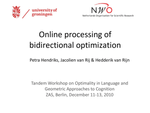 Online processing of bidirectional optimization