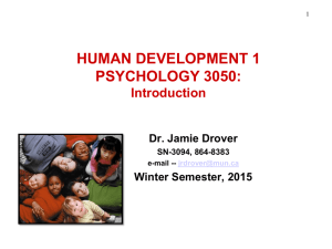 HUMAN DEVELOPMENT 1 PSYCHOLOGY 3050