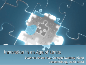innovation in an age of limits