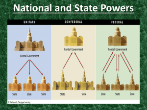National and State Powers The Division of Powers