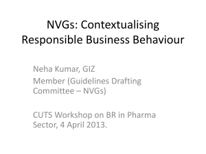 NVGs: Contextualising Responsible Business Behaviour