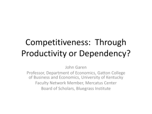 Competitiveness: Productivity or Dependency?