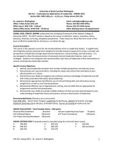 University of North Carolina Wilmington LED 411 – Contemporary