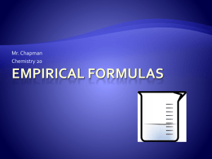 Empirical Formulas - Chapman @ Norquay School
