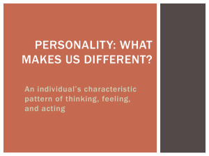 Personality: What makes us different?