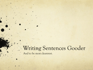 Writing Sentences Gooder