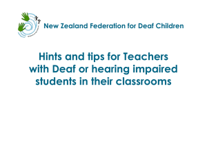 Hints and tips for teachers with deaf students