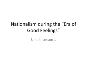 Nationalism During the *Era of Good Feelings*