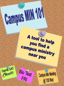 Campus Ministry, Student Edition
