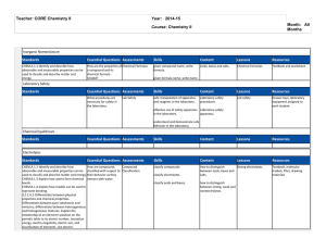 Teacher: CORE Chemistry II Year: 2014