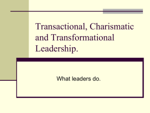 Transactional and Transformational Leadership.