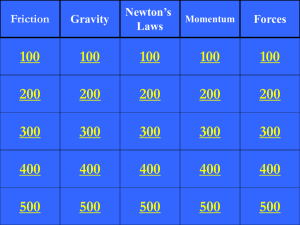 Friction Gravity Newton's Laws Momentum Forces
