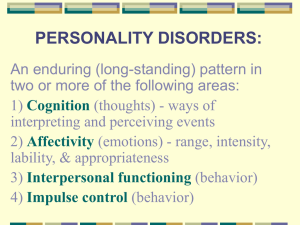 personality disorders - People Server at UNCW