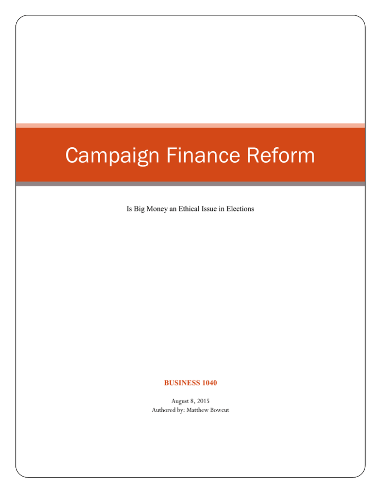 research papers on campaign finance reform