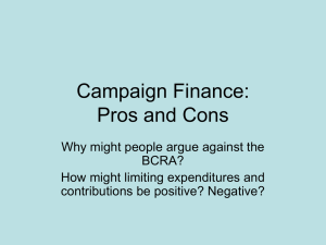 Campaign Finance: Pros and Cons