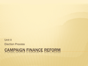 Campaign FiNance Reform - CentennialAPGovernment