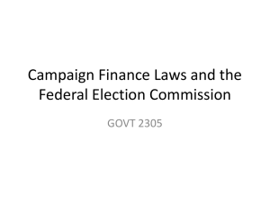 Campaign Laws and the Federal Election