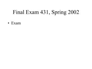 Final Exam 431, Spring 2002