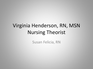 Virginia Henderson, RN Nursing Theorist