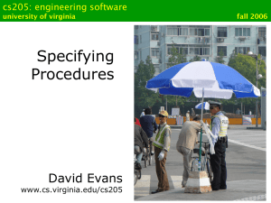 Java Semantics and Specifying Procedures