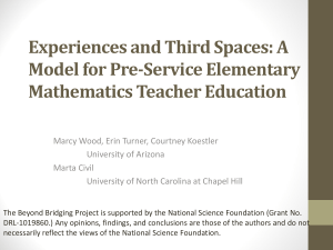 A New Model for Pre-Service Elementary Mathematics Teacher
