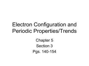 Electron Configuration and periodic properties